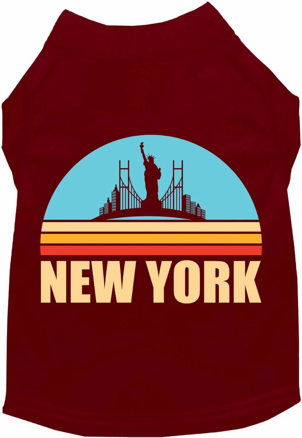 Retro New York Screen Print Dog Shirt in Many Colors
