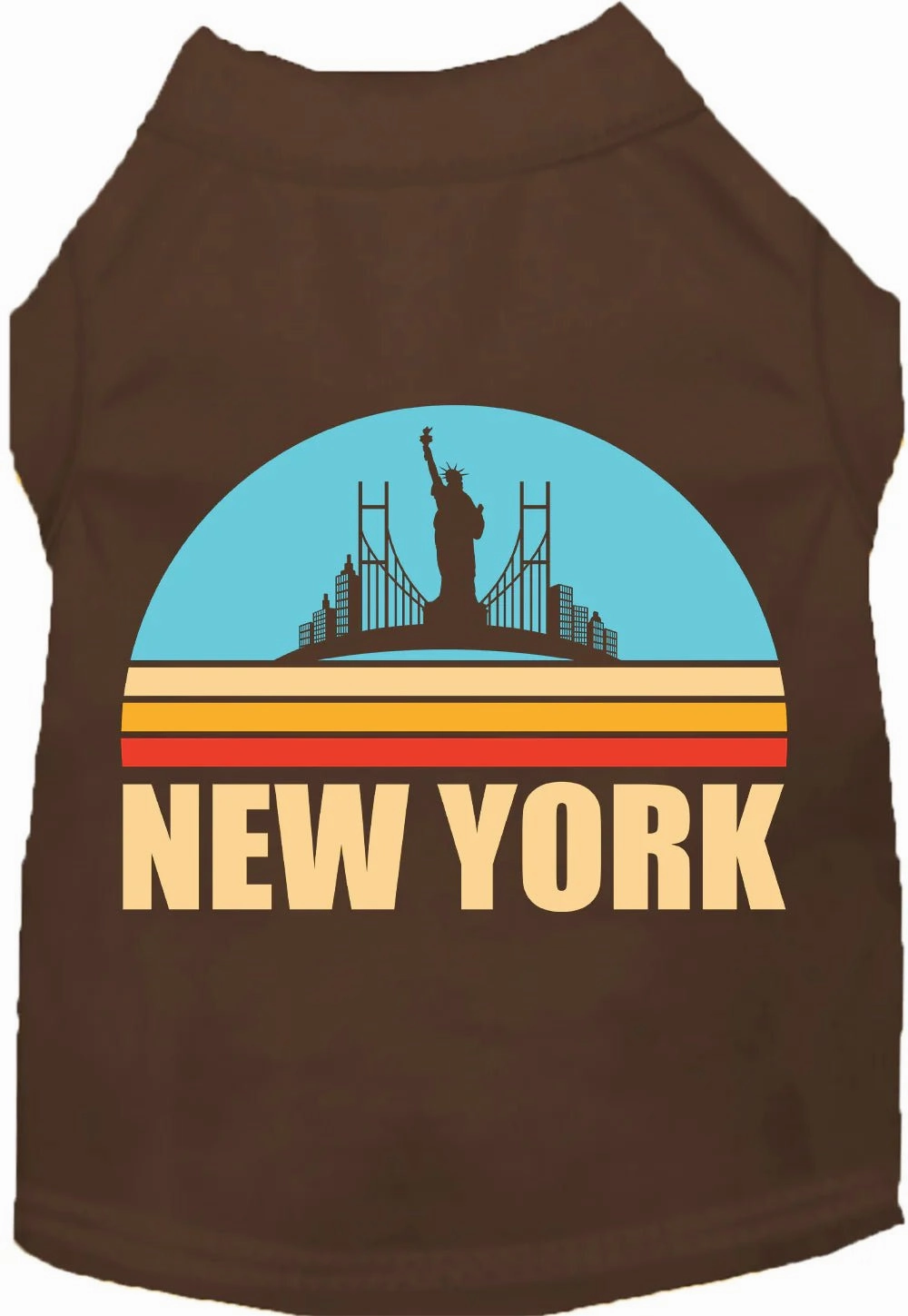 Retro New York Screen Print Dog Shirt in Many Colors