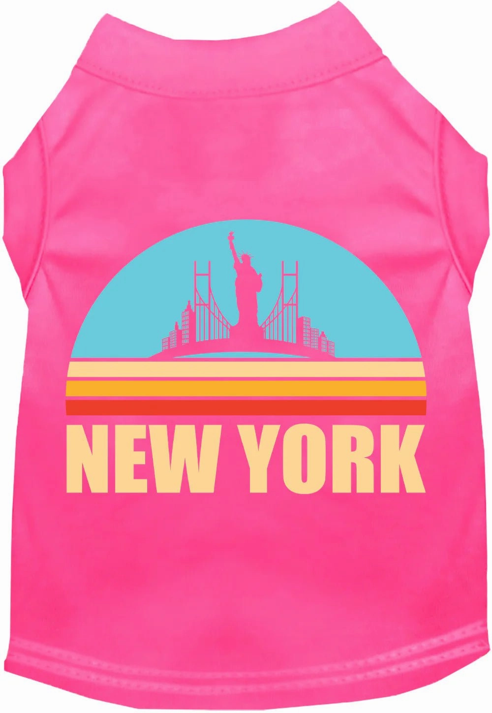 Retro New York Screen Print Dog Shirt in Many Colors