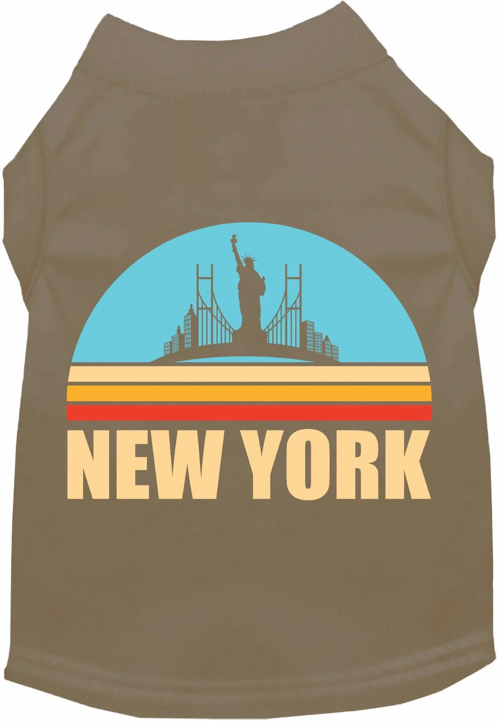 Retro New York Screen Print Dog Shirt in Many Colors