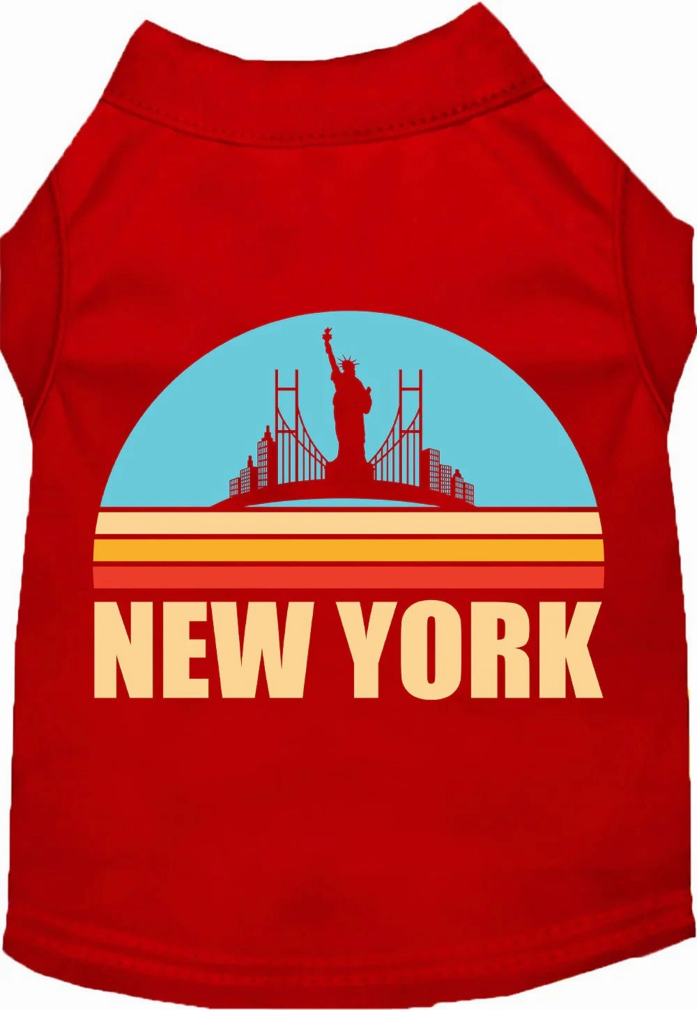 Retro New York Screen Print Dog Shirt in Many Colors