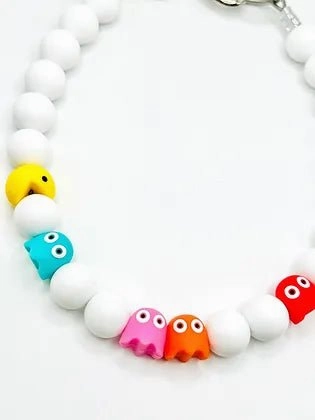 Retro Video Game Collar in White