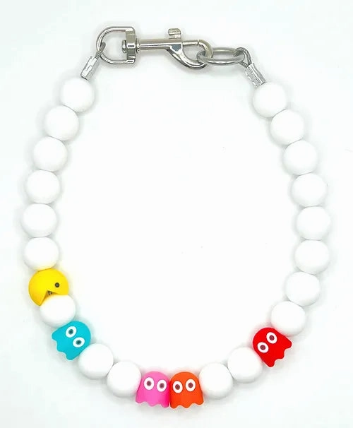 Retro Video Game Collar in White
