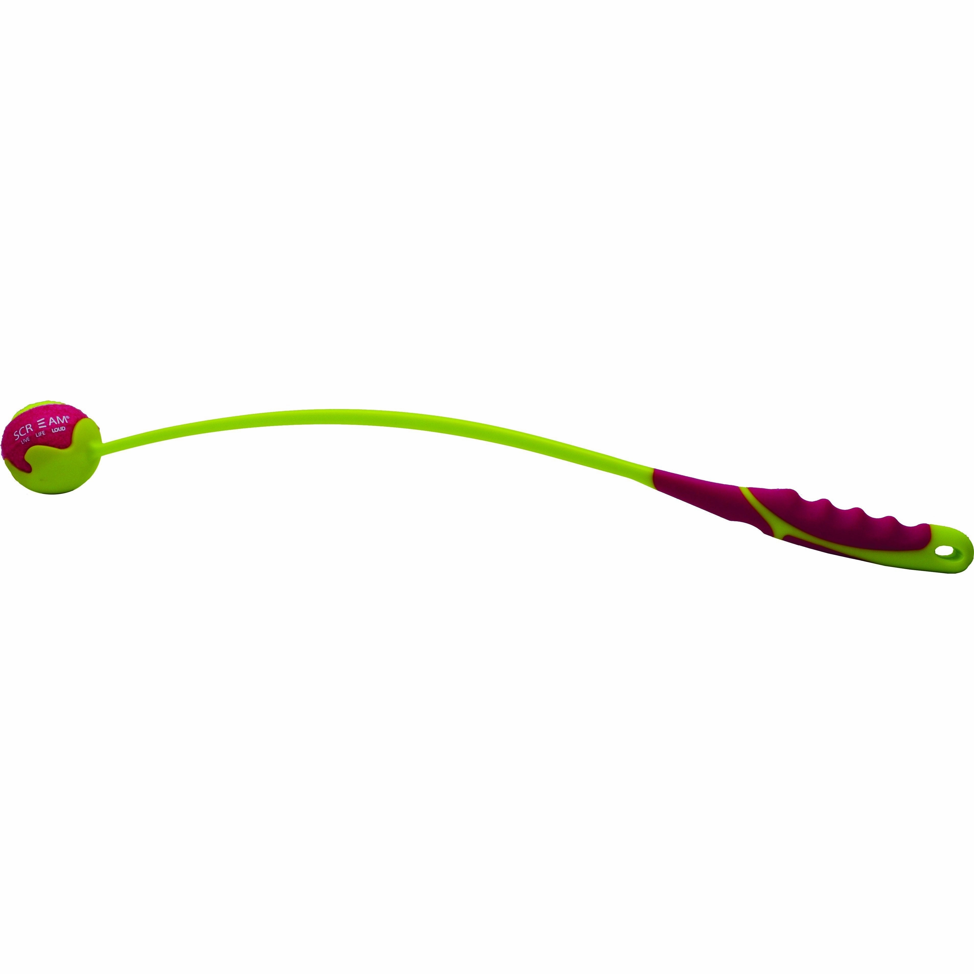 Scream Deluxe Ball Launcher Medium Green and Pink Dog Toy ($)($)