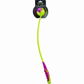 Scream Deluxe Ball Launcher Medium Green and Pink Dog Toy ($)($)