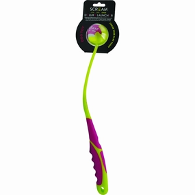Scream Deluxe Ball Launcher Small Pink and Green Dog Toy ($)($)