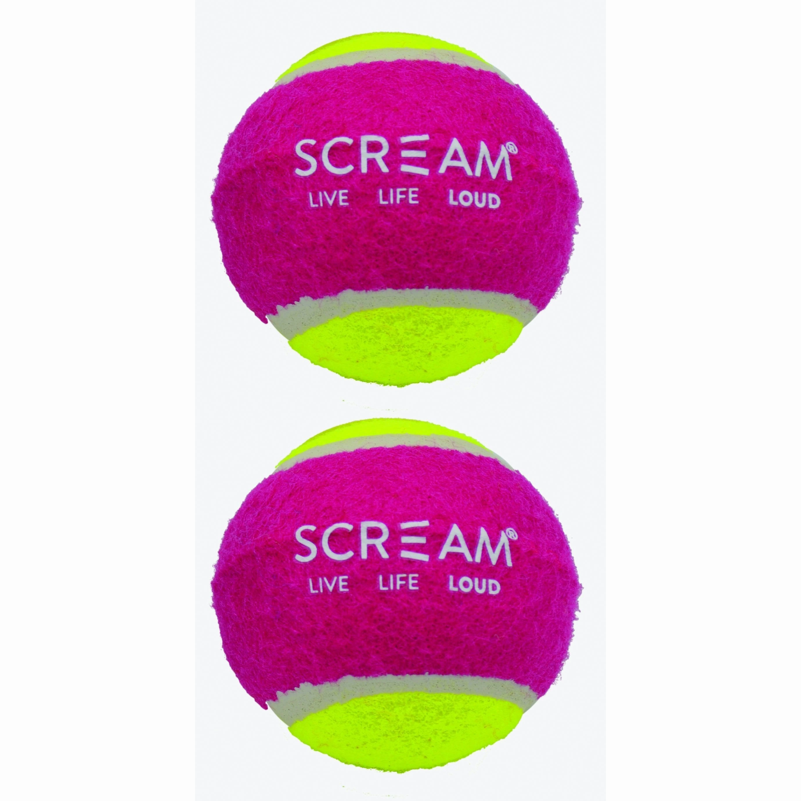 Scream Tennis Balls Small Pink and Green Dog Toy 2 Pack ($)($)
