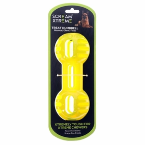 Scream Xtreme Treat Dumbbell Dog Toy Green Extra Large ($)($)