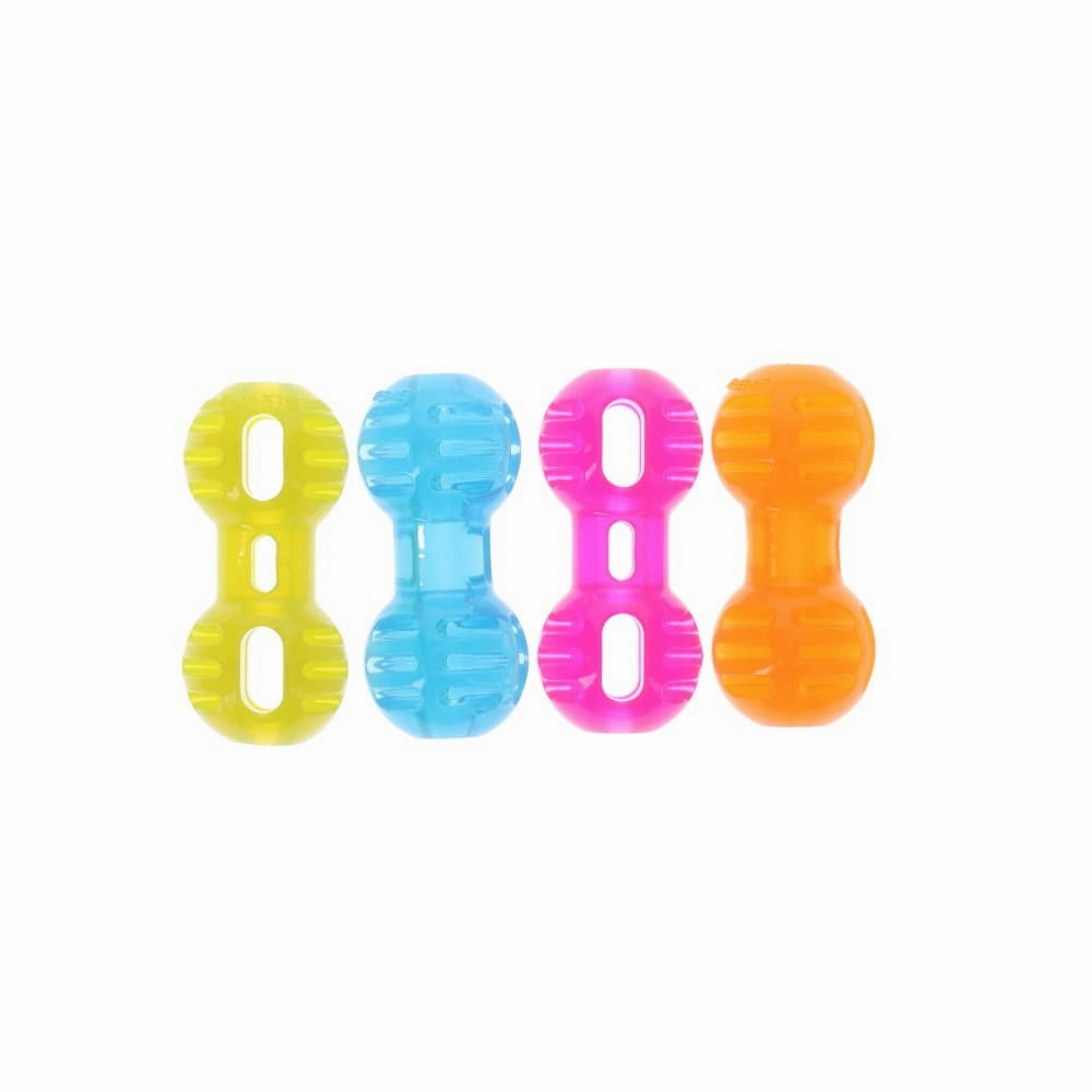 Scream Xtreme Treat Dumbbell Dog Toy Pink Small ($)($)