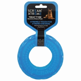 Scream Xtreme Treat Tyre Extra Large Blue Dog Toy ($)($)