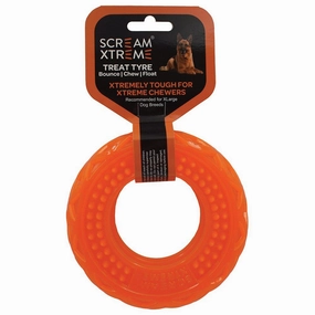 Scream Xtreme Treat Tyre Extra Large Orange Dog Toy ($)($)