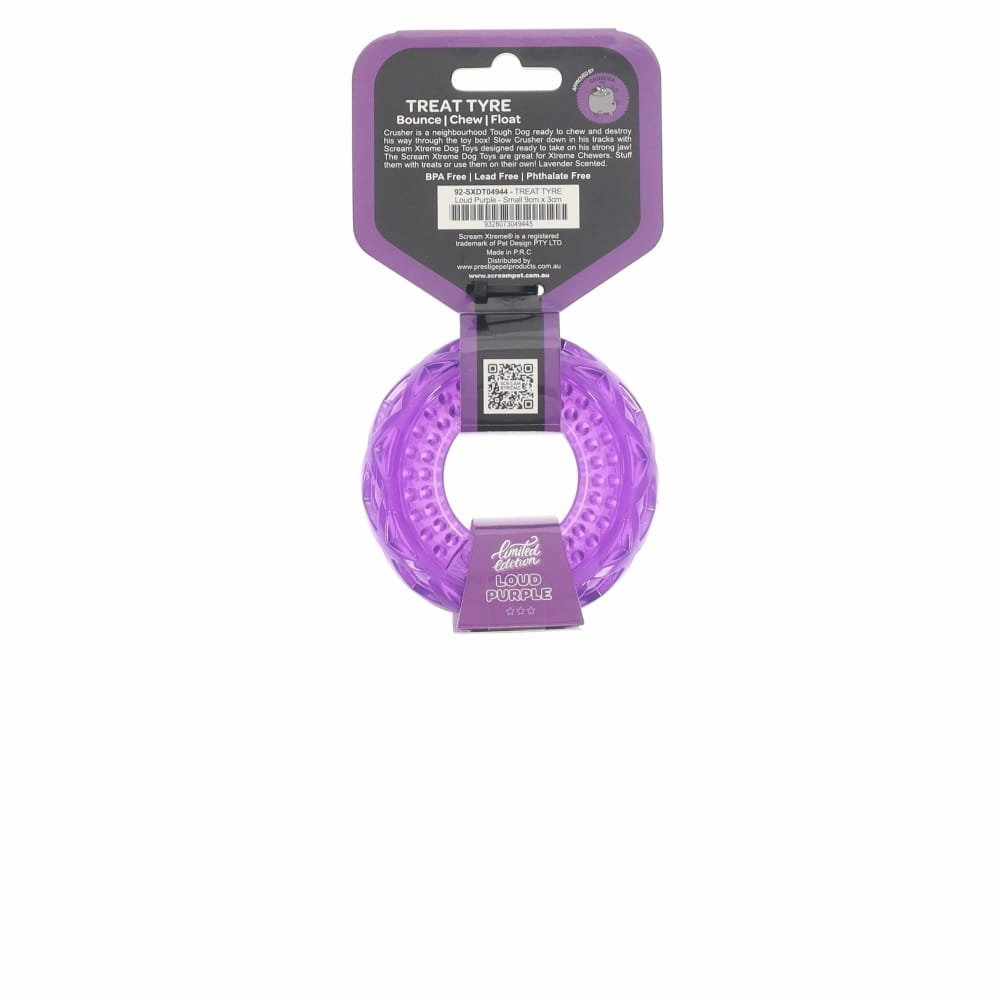 Scream Xtreme Treat Tyre Lavender Scented Dog Toy Small ($)($)