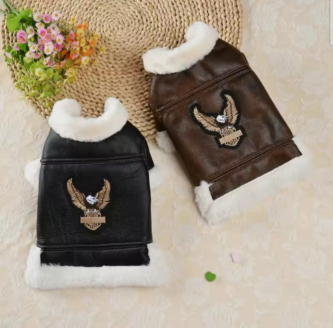 Screaming Eagle Leather Dog Jacket