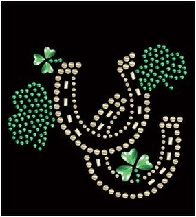 Shamrocks & Horseshoes Rhinestone Bandana- Many Colors