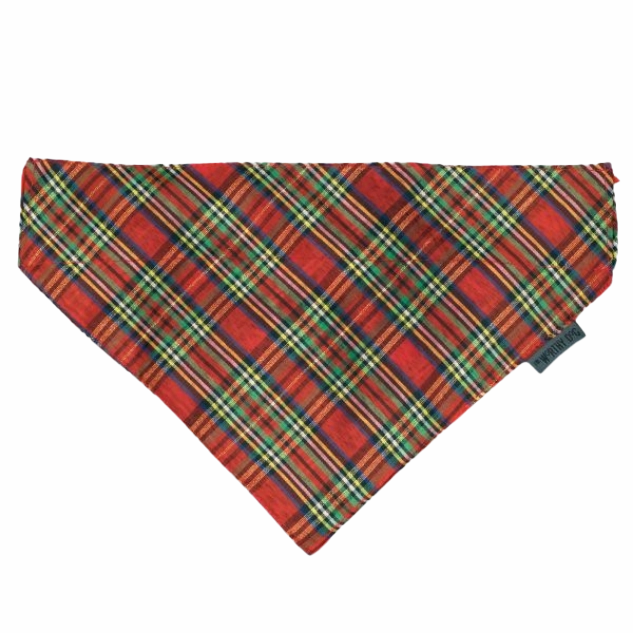 Slide-On Bandana | Red Lurex Plaid