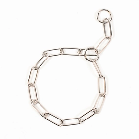Slip collar with big links, chromed 60cm/3mm