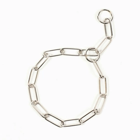 Slip collar with big links, chromed 80cm/4mm