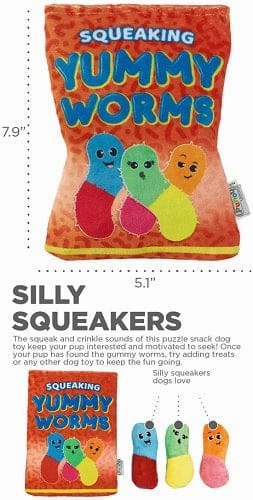 Snack Bag Puzzle Dog Toy - Yummy Worms