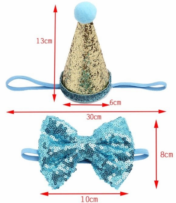 Sparkle Party Hat & Bow Tie Set in 3 Colors