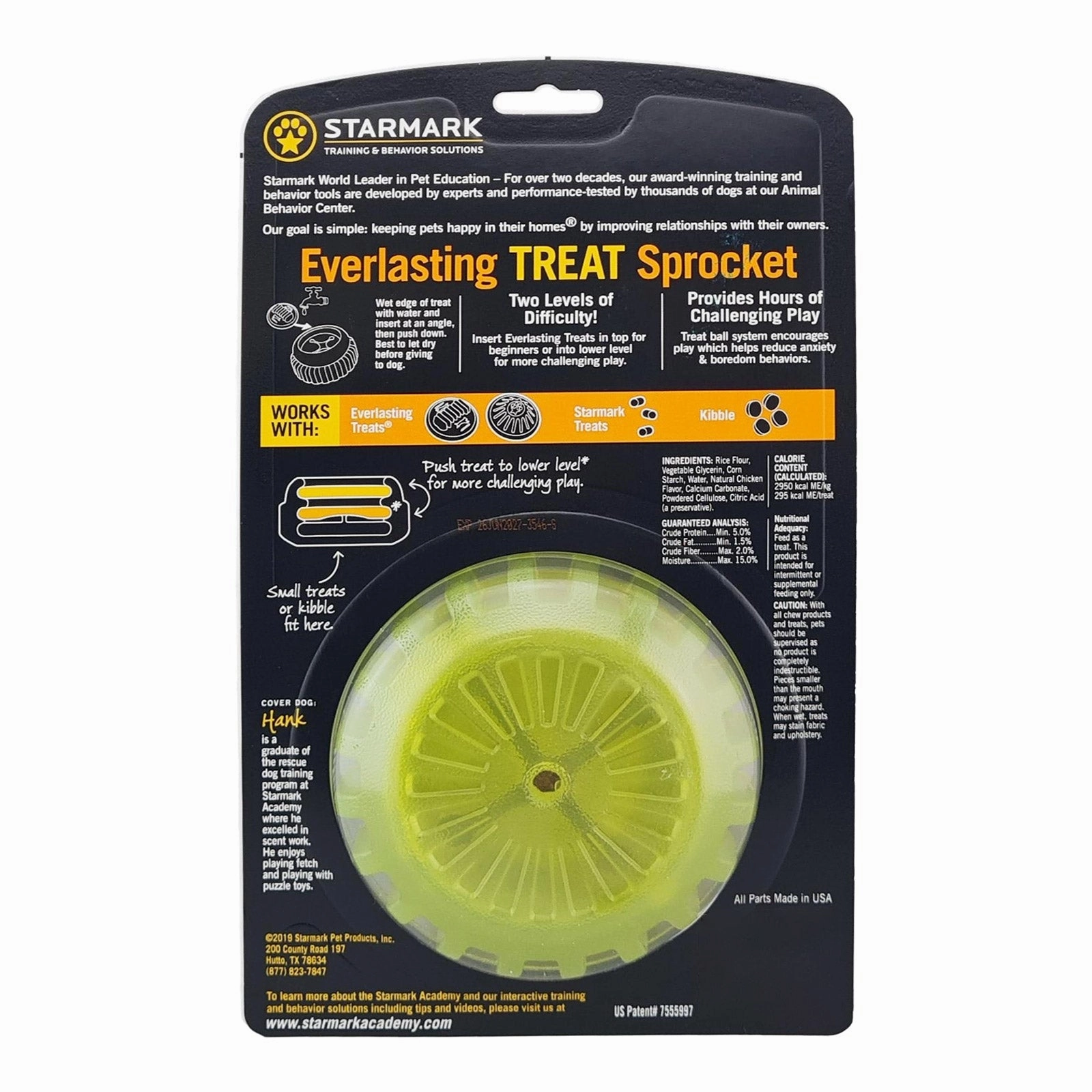 Starmark Everlasting Treat Sprocket Ball Dog Toy Medium