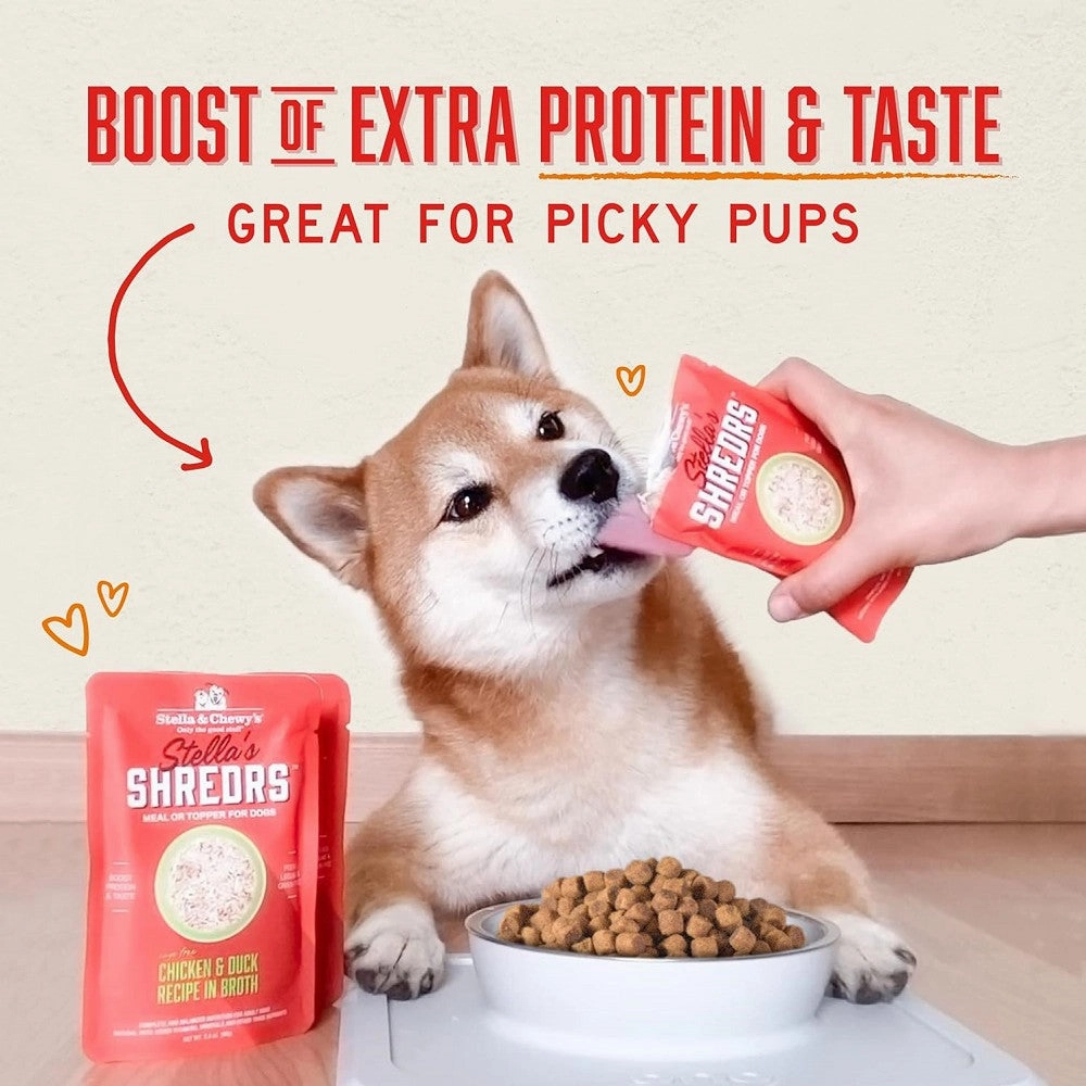 Stella's Shredrs Chicken Recipe in Broth Dog Pouch