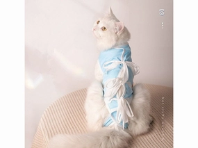 Strap Cat Surgical Gown Blue White