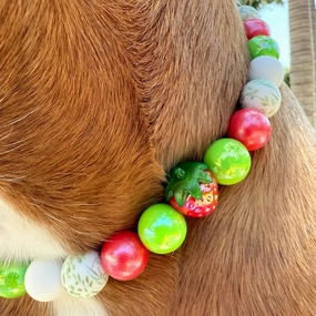 Strawberry Fields Beaded Pet Collar