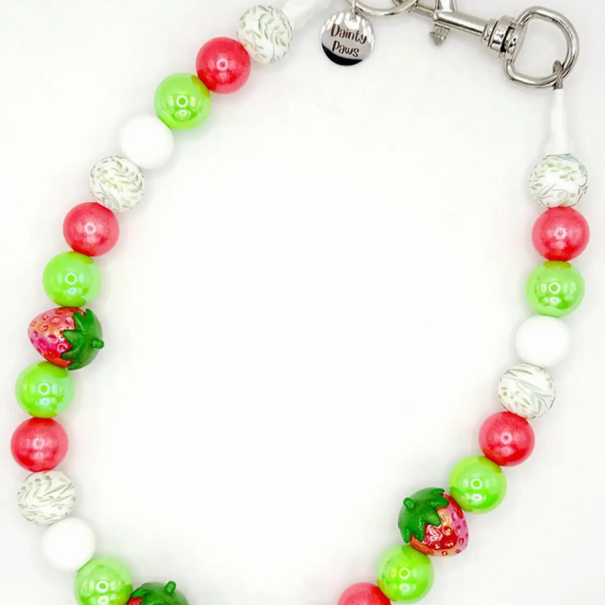 Strawberry Fields Beaded Pet Collar