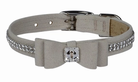 Susan Lanci 2 Rows Giltmore Crystals Big Bow 5/8" Collar in Many Colors