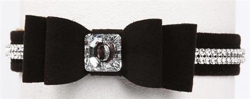 Susan Lanci 2 Rows Giltmore Crystals Big Bow 5/8" Collar in Many Colors