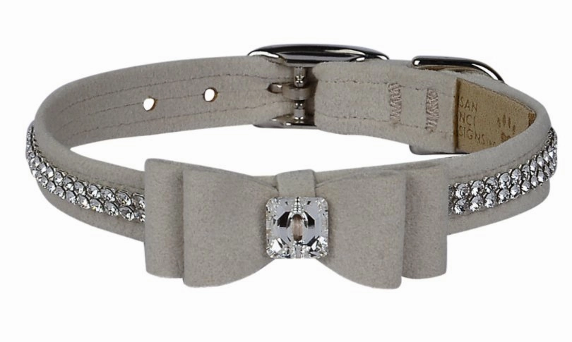 Susan Lanci 2 Rows Giltmore Crystals Big Bow 5/8" Collar in Many Colors