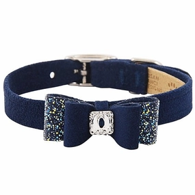 Susan Lanci AB Crystal Stellar Big Bow Collar in Indigo