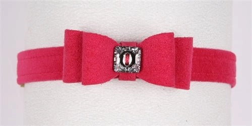 Susan Lanci Big Bow Collection Ultrasuede Collar in Many Colors