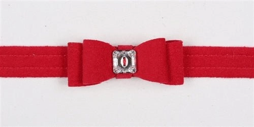 Susan Lanci Big Bow Collection Ultrasuede Collar in Many Colors