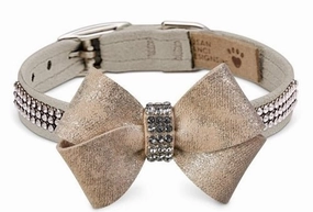 Susan Lanci Champagne Glitzerati Nouveau Bow 3 Row Giltmore Collar