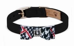 Susan Lanci Classic Glen Houndstooth Big Bow Collar