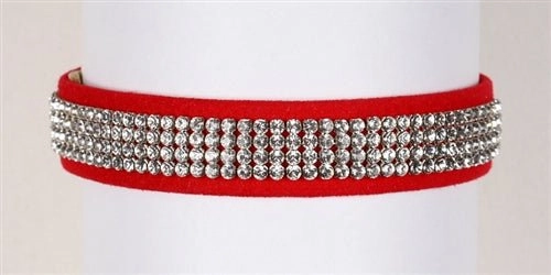Susan Lanci Crystal 4 Row Giltmore 5/8" Ultrasuede Collars in Many Colors