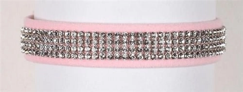 Susan Lanci Crystal 4 Row Giltmore 5/8" Ultrasuede Collars in Many Colors