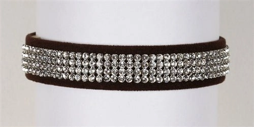 Susan Lanci Crystal 4 Row Giltmore 5/8" Ultrasuede Collars in Many Colors