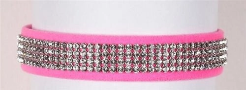 Susan Lanci Crystal 4 Row Giltmore 5/8" Ultrasuede Collars in Many Colors
