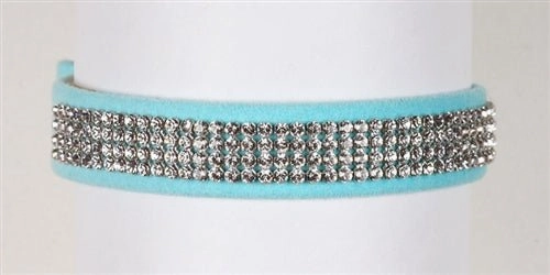Susan Lanci Crystal 4 Row Giltmore 5/8" Ultrasuede Collars in Many Colors