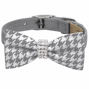 Susan Lanci Giltmore Platinum Glen Houndstooth Bow Tie Collar