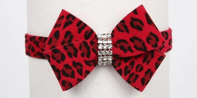 Susan Lanci Jungle Print Collection 1/2" Nouveau Bow Collar