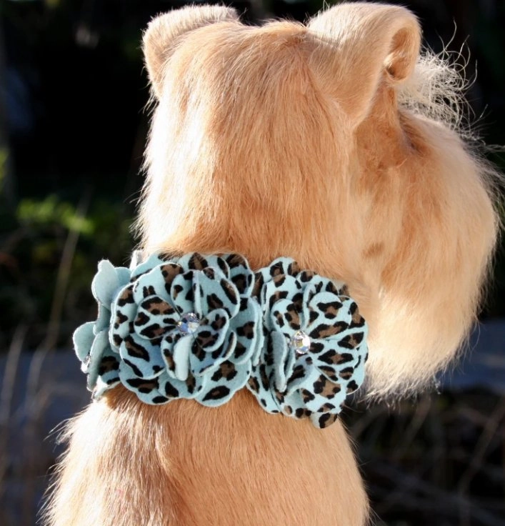 Susan Lanci Jungle Print Collection 1/2" Ultrasuede Collar-Tinkie's Garden