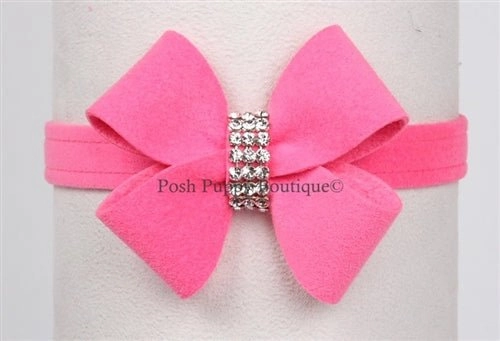 Susan Lanci Nouveau Bow Ultrasuede Collar in Many Colors