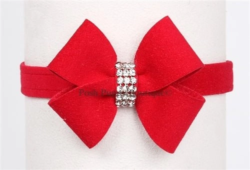 Susan Lanci Nouveau Bow Ultrasuede Collar in Many Colors