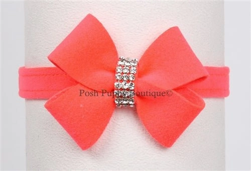 Susan Lanci Nouveau Bow Ultrasuede Collar in Many Colors
