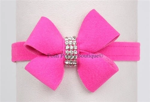 Susan Lanci Nouveau Bow Ultrasuede Collar in Many Colors