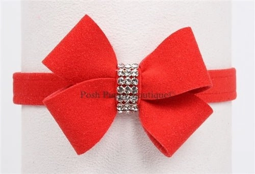 Susan Lanci Nouveau Bow Ultrasuede Collar in Many Colors