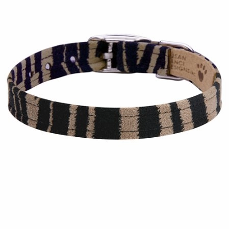 Susan Lanci Plain Jungle Print Collection 1/2" Ultrasuede Collar